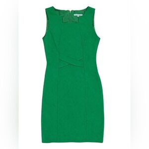 ANTONIO MELANI Emerald Green Sleeveless Sheath Dress Small 2 Squareneck cocktail